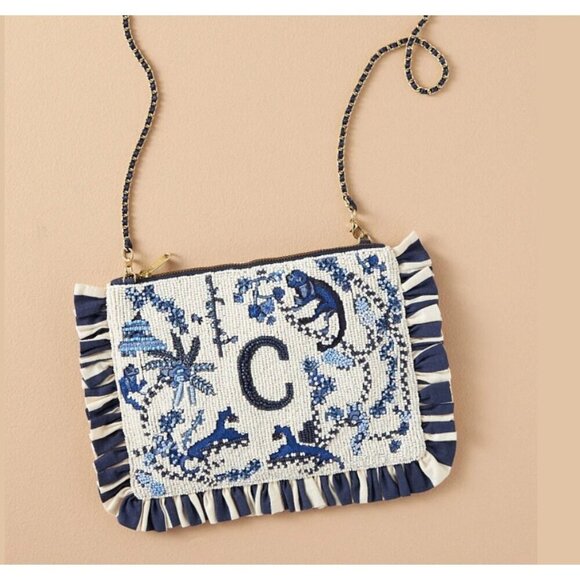 Anthropologie Beaded Monogram Clutch "C" - Picture 1 of 2